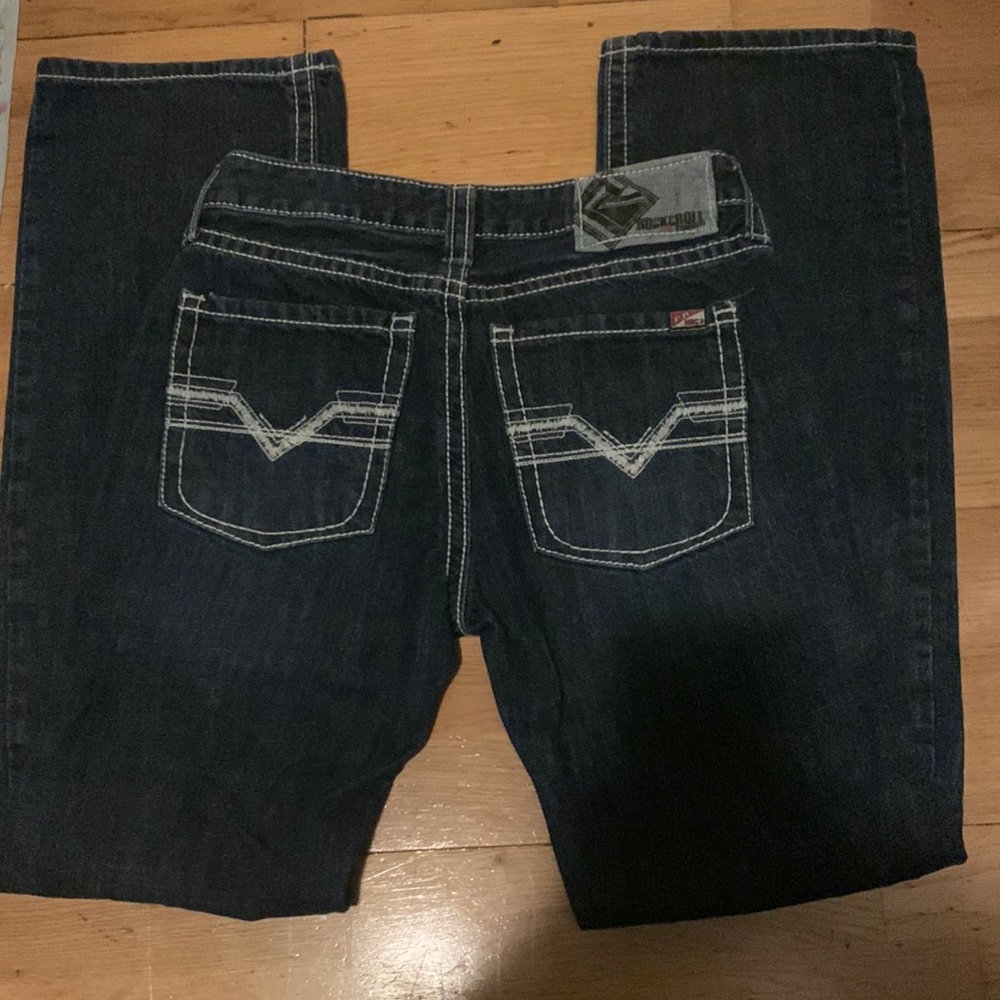 Mens baggy y2k rock and roll denim jeans
